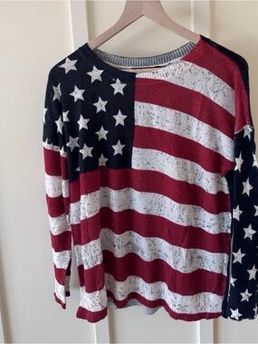 Rock And Republic Women’s American Flag 4th Of July Patriotic Sweater Size L